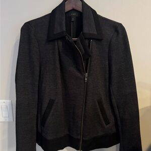 J.Crew Women's Moto-Inspired Wool Blend Jacket in Charcoal Gray